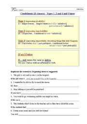 English Worksheet: Conditional Sentences