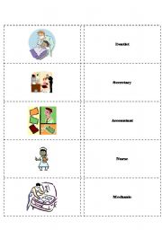 English Worksheet: PROFESSIONS MEMORY GAME II