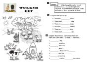 English Worksheet: there to be and prepositions