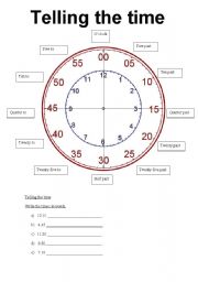 English Worksheet: Telling Time