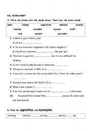 English Worksheet: general worksheet