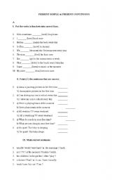 English Worksheet: Present Simple vs Present Continuous