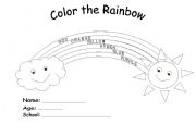English Worksheet: Colour the Rainbow