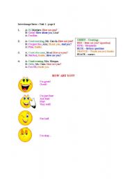 English Worksheet: Greetings (formal and informal) - How are you?