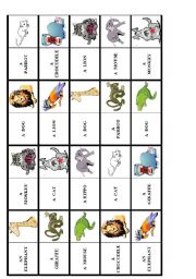 English Worksheet: animal dominoes