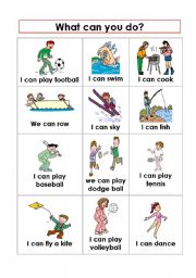 English Worksheet: Expressing abilities Can-Cant 1