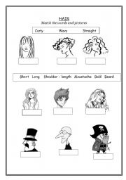 English Worksheet: Hair description vocabulary