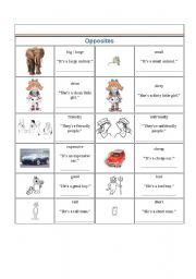 English Worksheet: opposite adjectives