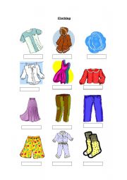 English Worksheet: Clothing