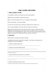 English Worksheet: Time Clauses: The Future