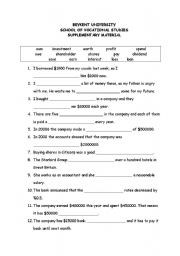 English Worksheet: money words