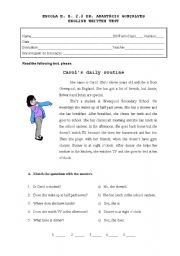 English Worksheet: Written Test