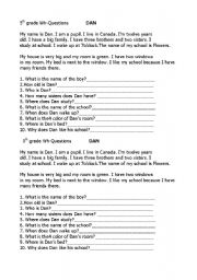 English Worksheet: wh questions for beginners