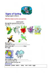 English Worksheet: Signs of Spring