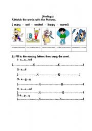 English Worksheet: feelings