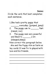 English Worksheet: grammar checking skills