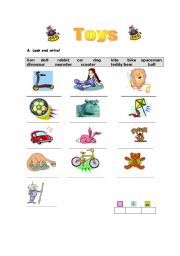 English Worksheet: Toys