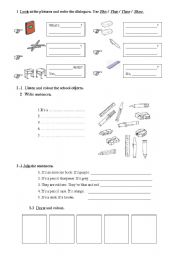 English Worksheet: classroom objects