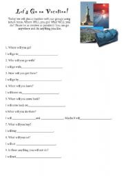 English Worksheet: PLANNING AN ITINERARY