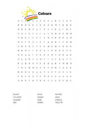 Colours wordsearch