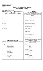 English Worksheet: First grade Lesson plan (six months)