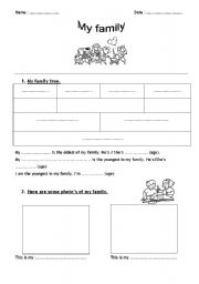 English Worksheet: my family