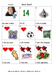 English Worksheet: About Myself