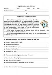 English Worksheet: daily routine/simple present/present continuous and family