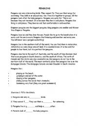 English Worksheet: penguins