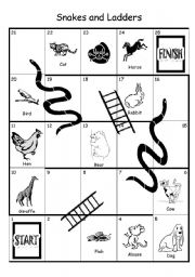 English Worksheet: Snake and Ladders