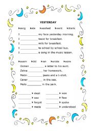 English Worksheet: Simple Past Tense