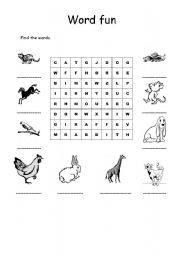 Animals Word Soup