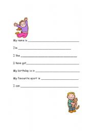 English Worksheet: About me