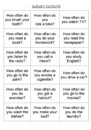 English Worksheet: How often do you ,,,