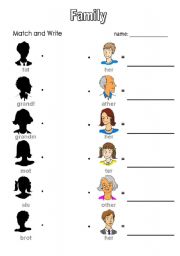 English Worksheet: family