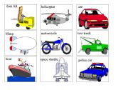 English Worksheet: transports flash cards