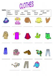 English Worksheet: CLOTHES