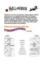 English Worksheet: Its Halloween