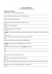 Grammar worksheet