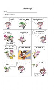 English Worksheet: Greetings