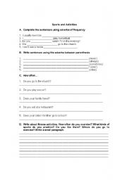 English Worksheet: Sports and Activities