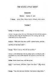 English Worksheet: The Seven Little Sheep