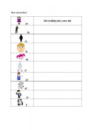 English worksheet: Age