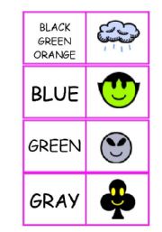 English worksheet: Domino colors