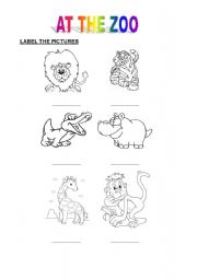 English Worksheet: at the zoo