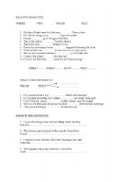 English Worksheet: relative pronouns