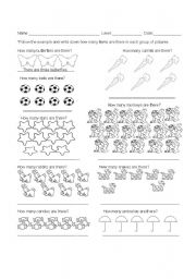 English Worksheet: Numbers/How many