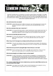 English Worksheet: Meet Linkin Park  - Reported Speech Worksheets