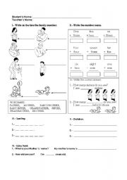 English Worksheet: FAMILY WORKSHEET