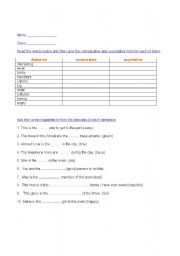 English Worksheet: Comparatives/superlatives